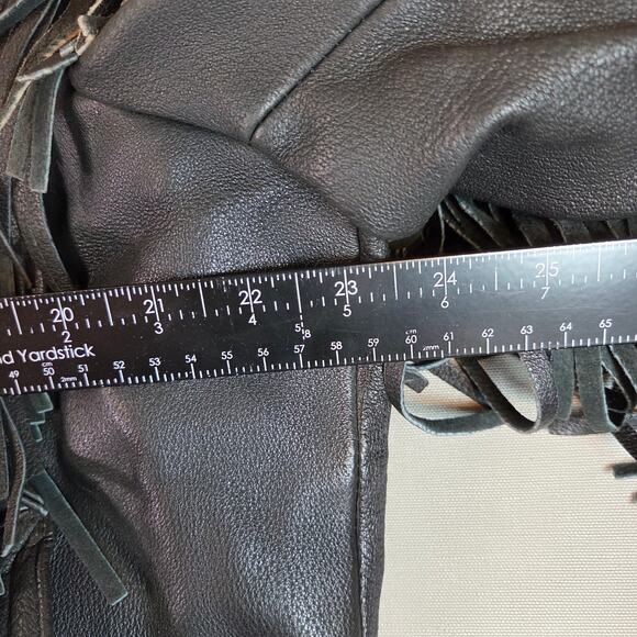 Vintage 90s Street Legal Bermans Leather Fringe Jacket Men’s Sz 44 L - Picture 13 of 15